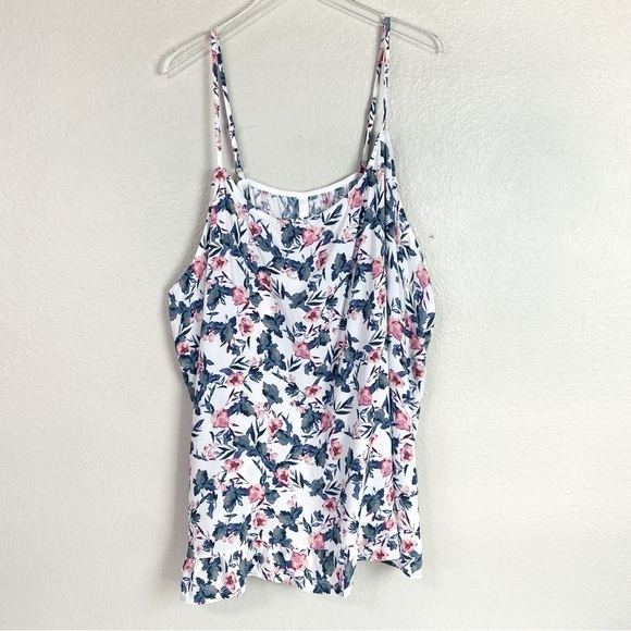 Cacique Sleep Floral Ruffle Hem Chemise Size 34/36 - Picture 2 of 7